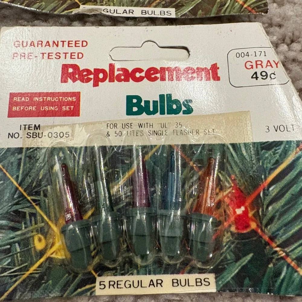 Vintage Superior Laboratories Replacement Bulbs Gray 3 Volt 5 Count 6‎ packs NOS